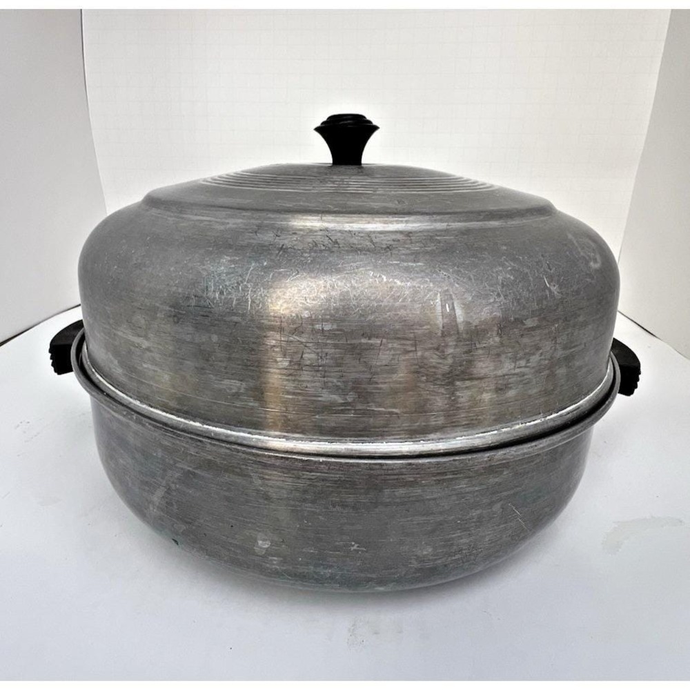 Dutch Oven Stock Pot Aluminum Lid Rack Steamer Insert Large Vintage Kitchen Cook - Picture 7 of 9